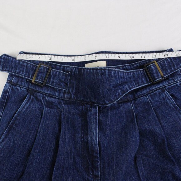 NWT Sezane High Waisted Francky Pants with Belt Fastening in Blue US Size 6 - Picture 13 of 13
